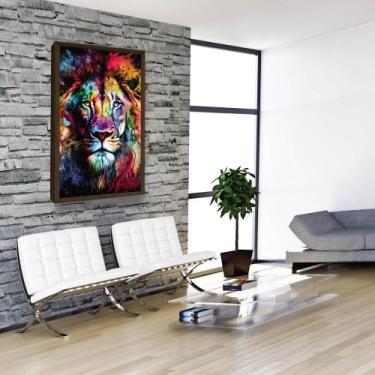 Imagem de Quadro Decorativo Leão Luxo Cores Alta Qualidade - Looks Objetos de Ar