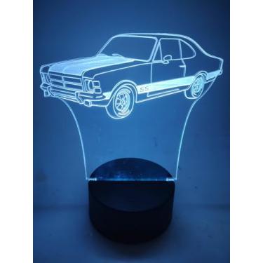 Imagem de Luminária LED 3D Opala SS, Mesa, 16 Cores com Controle Remoto, Base Preta