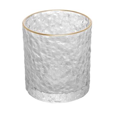 Imagem de Copo de Whisky Cristal Martelado com Fio de Ouro Petra 340ml