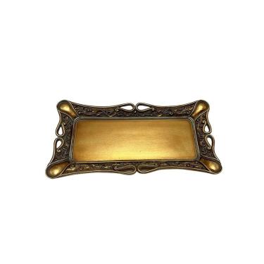 Imagem de Bandeja Decorativa em Resina Dourada 27cm CD3024 BTC