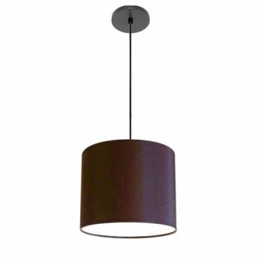 Imagem de Lustre Luminária Pendente Vivare Free Lux PE-4105PR Cúpula em Tecido 20x22cm - Preta