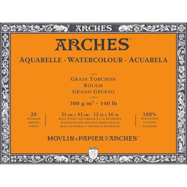 Imagem de ARCHES Aquarelle 300 g/m² Grão Rugoso Branco Natural 20 Folhas
