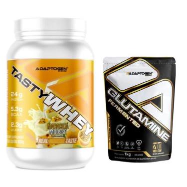 Imagem de Tasty Whey Adaptogen 912g + Glutamina 1kg Adaptogen, MARACUJA MOUSSE