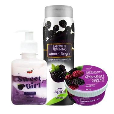 Imagem de Kit com Hidratante Gel Sweet Girl Esfoliante Sweet Girl e Sabonete Ínt