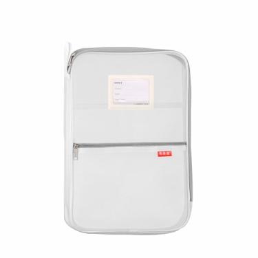 Imagem de Pendancy Bolsa de malha com zíper 37,5 x 27,4 cm Pastas de arquivo de nylon leve transparente, tamanho A4, multicamadas, organizador de documentos, bolsa de armazenamento para material de escritório e