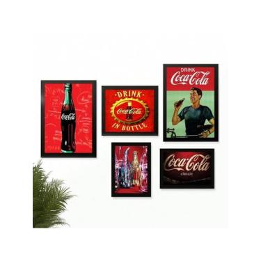 Imagem de Kit 5 Quadros Decoração Placas Area de Churrasco Cerveja Marcas Bar Bu