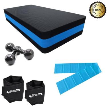 Imagem de Kit Funcional Caneleira 3 Kg + Step + Faixa Média + Halter 5