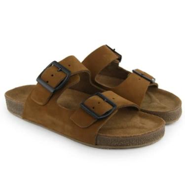 Imagem de chinelo birken de couro masculino estiloso e suave na cor taupe (taupe, BR, Adulto, Numérico, 42)