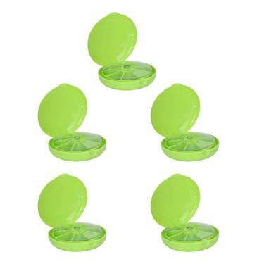 Imagem de Caixa semanal da medicina 7 Compartimentos Projeto rotativo Caso de recipiente portátil de medicamento para o escritório ao ar livre em casa diariamente verde plástico 5 peças