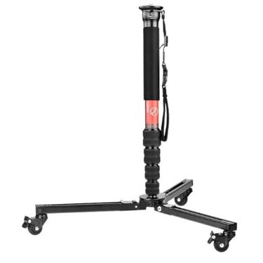Imagem de SUNWAYFOTO T1A20R + M3650C CF Monopé + Dolly, suporte de rolamento resistente, liga de alumínio com rodas de borracha