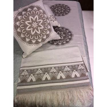 Imagem de Peseira Para Cama ou Sofá Linhão Algodão + 2 Almofadas c/ Refil - Ange
