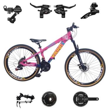 Imagem de Bicicleta Vikingx 24v Aro 26 Tuff 25 Aluminio Shimano Mtb Freeride Sus