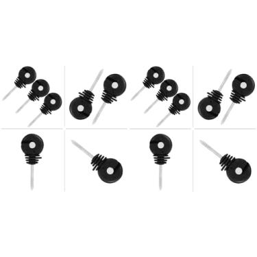 Imagem de Parafuso Isolador de Cerca Elétrica Preta, 100 Peças de Isolador de Anel Tipo Parafuso Curto, Acessório de Cerca Elétrica de Fazenda
