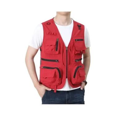 Imagem de Colete Tático de Pesca Masculino 7XL - 14 Bolsos de Malha e Cargo - Se
