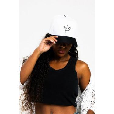 Imagem de Boné snapback aba curva branco com preto coroa silk gran guerrero