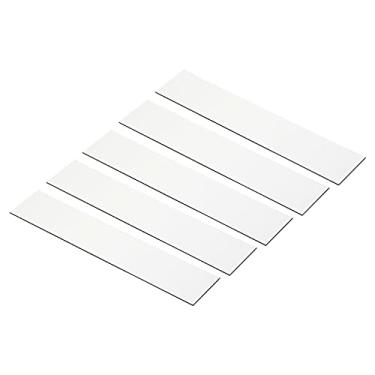 Imagem de PATIKIL Placa de nome com gravação em branco de 25,4 x 5 cm, pacote com 5 placas de nome personalizadas para mesa de escritório para impressão a laser DIY, branca