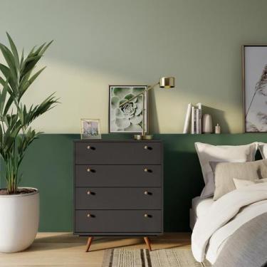 Imagem de Cômoda Floriano 4 GV Preta - Mobly