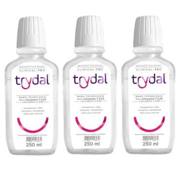 Imagem de Kit 3 Enxaguante Antisseptico Bucal Trydal Pro Cloramina-T