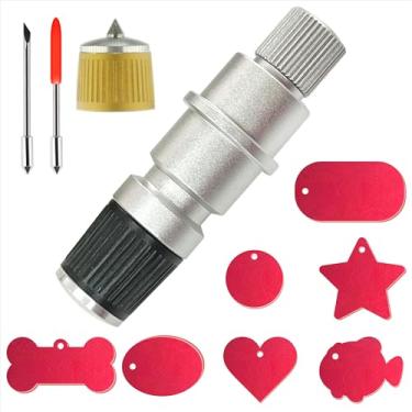 Imagem de CB09 para ponta de gravação Silhouette Cameo e ferramenta de suporte de corte, 2 lâminas de corte de tecido de vinil e 7 etiquetas em branco adoráveis, para uso em Silhouette Cameo 1 2 3
