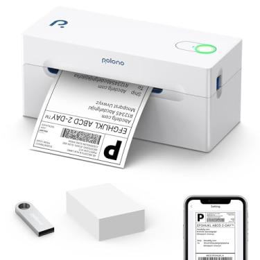 Imagem de POLONO Impressora térmica de etiquetas de envio Bluetooth, impressora de etiquetas de envio sem fio 4x6 para pequenas empresas, suporta Android, iPhone, Windows e Mac, amplamente utilizada para Ebay