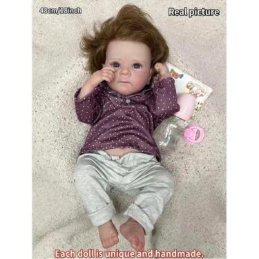 Imagem de Boneca Bebê Reborn Macia Feita À Mão De 18 Polegadas, Boneca Recém-nas