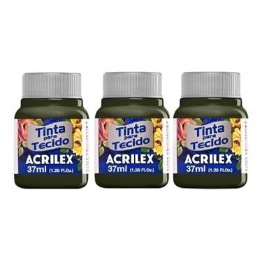 Imagem de Tinta Para Tecido Fosca Acrilex 37ml 3 Unidades Artesanato Fixação Frio Alta Cobertura – Fixação a Frio e Alta Cobertura Com Acabamento Fosco, Este Kit É A Escolha Perfeita Para Quem Busca Qualidade (Verde Oliva 545)