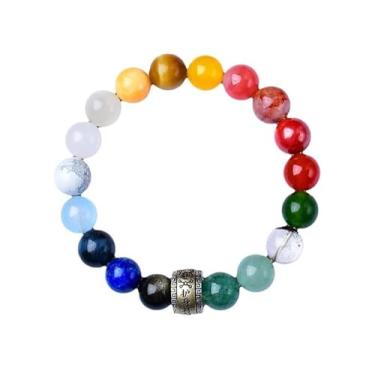 Imagem de Pulseira de cristal natural, ouro, madeira, água, fogo e terra, equilíbrio de cinco elementos, pulseira complementar de escassez de água, pulseira de água-alta ágata terrestre mão feminina 12 mm