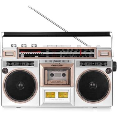 Imagem de Gravador De Fita Retrô Nostálgico, Reprodutor De Retrô Portátil, Rádio Sem Fio, Alto-falante Bluetooth Am Fm Sd Usb