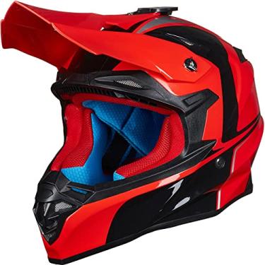 Imagem de ILM Capacete infantil adulto motocross Dirt Bike com forro super macio suporte para câmera ATV motocicleta dupla Sport DOT (vermelho preto, P)