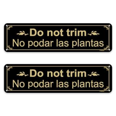 Imagem de FHEGI 2 placas de não aparar, placa bilíngue de 30,5 x 7,6 cm, em inglês e espanhol, não apare placas refletoras de alumínio, sem ferrugem, à prova de intempéries, resistente a arranhões e UV. (30,5 x