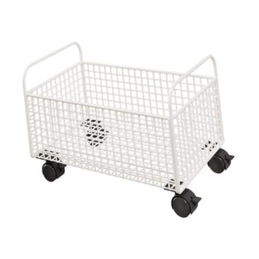 Imagem de Esquirla Carrinho de livros com rodinhas embaixo da mesa, estante com rodas, utilitário, grande capacidade, compartimento para livros no chão, lancheira, 38x25x26 Cm