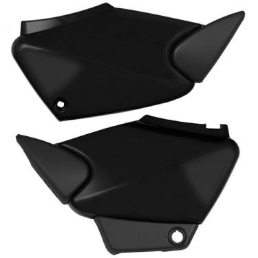 Imagem de Tampa Lateral Par Carenagem Cromo Forte Titan 2000 Até 2008, PRETO 200