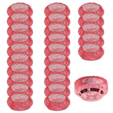 Imagem de Casoter Capa antipoeira para detector de fumaça, pacote com 25, vermelha, tampas protetoras elásticas reutilizáveis para alarmes de incêndio