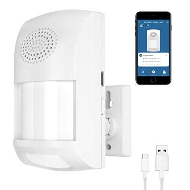 Imagem de SENCKIT Sensor de Movimento Inteligente, Alarme de Segurança Sem Fio Wi-Fi, Detector de Movimento Pir de Segurança Residencial com Alertas de Aplicativo Grátis, Alarme de Som E Luz de 110 Db, 4 Modos