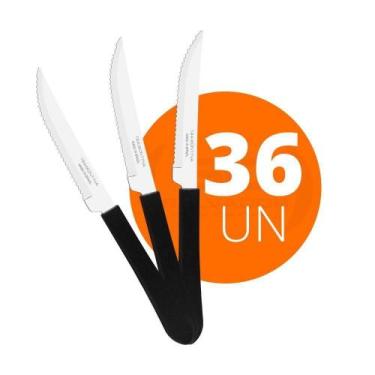 Imagem de Kit - 36 Facas Para Churrasco Leme Com Lâmina Em Aço Inox 4 Pol Cabo P