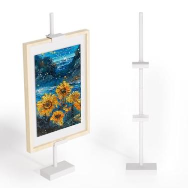 Imagem de Cathyeen Suporte Ajustável Para Moldura De Mesa - Até 73 Cm Altura, Cavalete Exposição, Metal Exposição Molduras, Obras Arte, Telas (Branco)