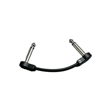 Imagem de MERIGLARE Cabo de Guitarra para Pedais, Conector Macho 1/4 Polegada ângulo Reto, 10cm Preto