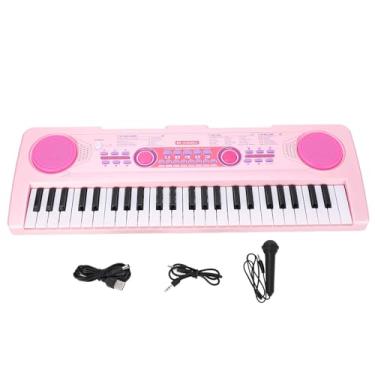 Imagem de 49 Keys Kids Piano Teclado 100 Rhythms Tones crianças Instrumentos educacionais portáteis para piano digital para meninos com microfone