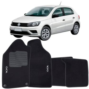 Imagem de Tapete Carpete Gol G6 G7 2012 à 2019 Logo Bordado Automotivo Jogo 4 Peças Soft Personalizado