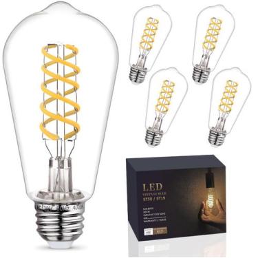 Imagem de Lâmpada LED EMYMLITE regulável vintage 6W 4000K E26, pacote com 4