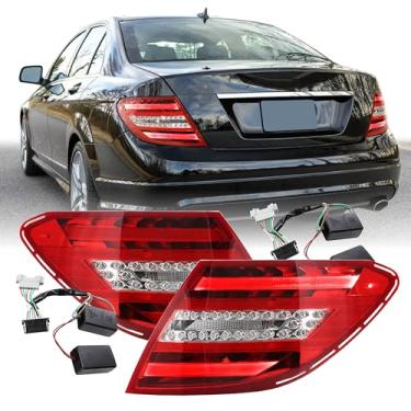 Imagem de Luz traseira USR 08-11 W204 2D/4D – Conjunto de 2 peças de lâmpadas traseiras (esquerda + direita) compatível com Mercedes Benz C-Class Sedan de 4 portas 2008-2011 e cupê de 2 portas todos os modelos