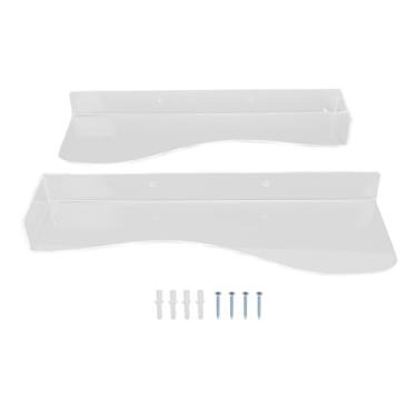 Imagem de Fockety 2PCs Prateleiras de Exibição de Sapatos Flutuantes, Rack de Exibição de Tênis Montados na Parede de Acrílico Com Rolha Elevada para Exibir Tênis na Sala de Estar, Quarto (Claro)