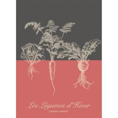 Imagem de Garnier Thiebaut Legumes D'Hiver Tomette (vegetais vermelhos de inverno) Toalha de cozinha francesa 56 x 78 cm, algodão, jacquard