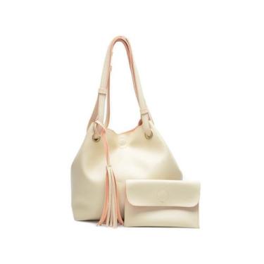 Imagem de Bolsas Femininas Grande sacola de Ombro com Carteira - Duarts, Bege
