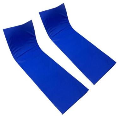 Imagem de Colchão Almofada Espreguiçadeira Dupla-face Azul Kit 2un - DreamInBox