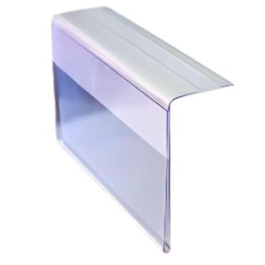 Imagem de Kit 50 Porta Preço Etiqueta De Gôndola Modelo L Adesivo De Loja PVC 7x4cm