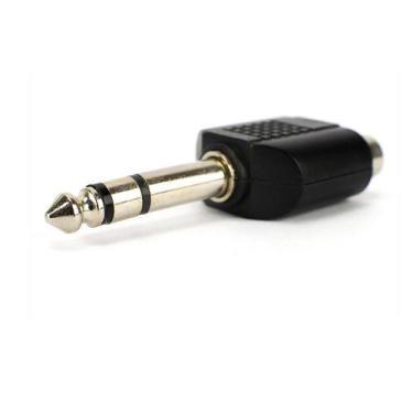 Imagem de Adaptador 2 Rca Fêmea Para P10 Macho Mono - Cirilo Cabos