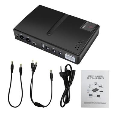 Imagem de aqxreight Fonte de Alimentação de Backup Fonte de Alimentação Ininterrupta 15V 24V Poe 5V 9V 12V USB 18W Saí DC UPS Backup de Bateria para o Modem óptico do Roteador de Câmera (Plugue UE)