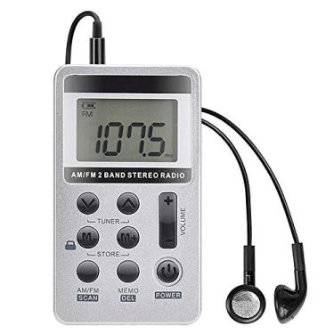 Imagem de Rádio de bolso pessoal AMFM OriashYu portátil, mini rádio de ajuste digital, com bateria recarregável, pulseira desportiva de corrida, auriculares, ecrã de bloqueio para caminhadas,