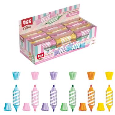 Imagem de MARCA TEXTO MINI HOLIC BALINHA PONTA DUPLA 3 UNIDADES - TRIS